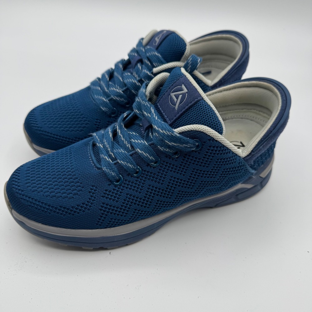 Zeba Hands-Free Blue Knit Athletic Walking Shoes Sneakers Womens 8